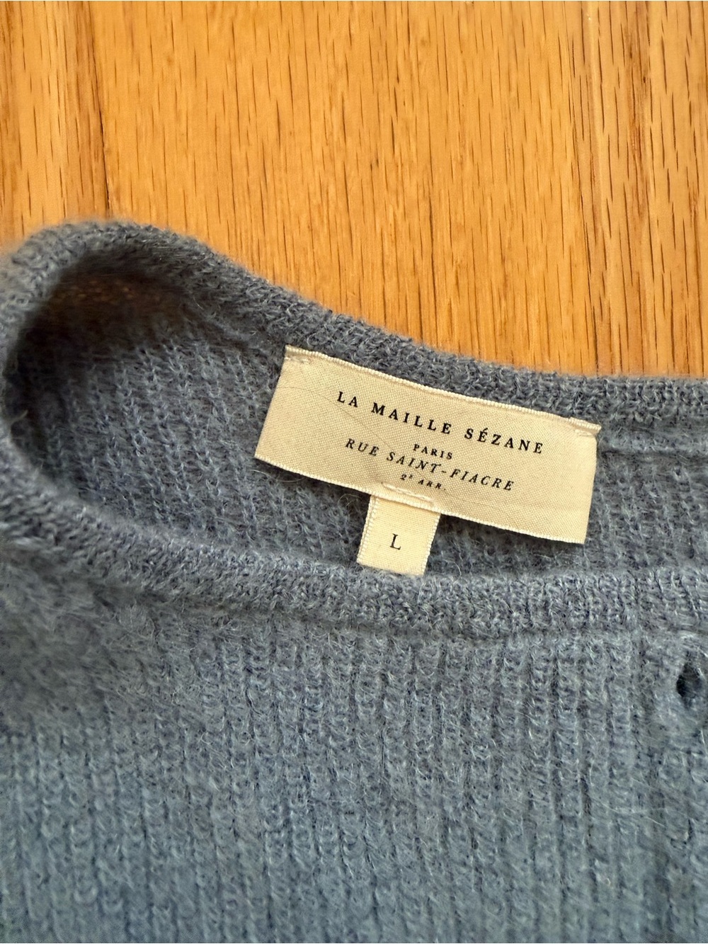 Sézane Gaspard Light Blue Knit Sweater